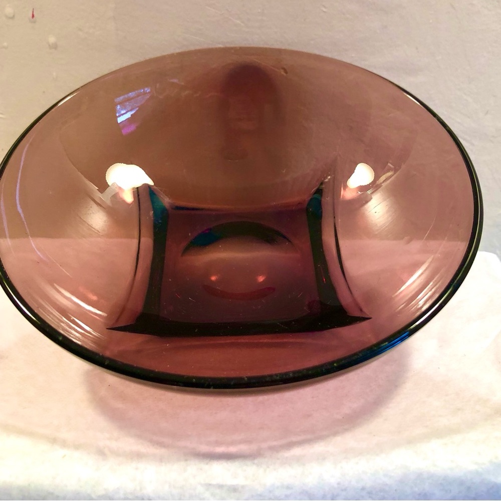 7349 Hazel Atlas Glass Amethyst Moroccan Purple Colonial Square Bowl